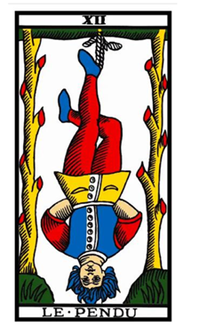 Carta de El Colgado del tarot de Marsella, El viaje de El Loco